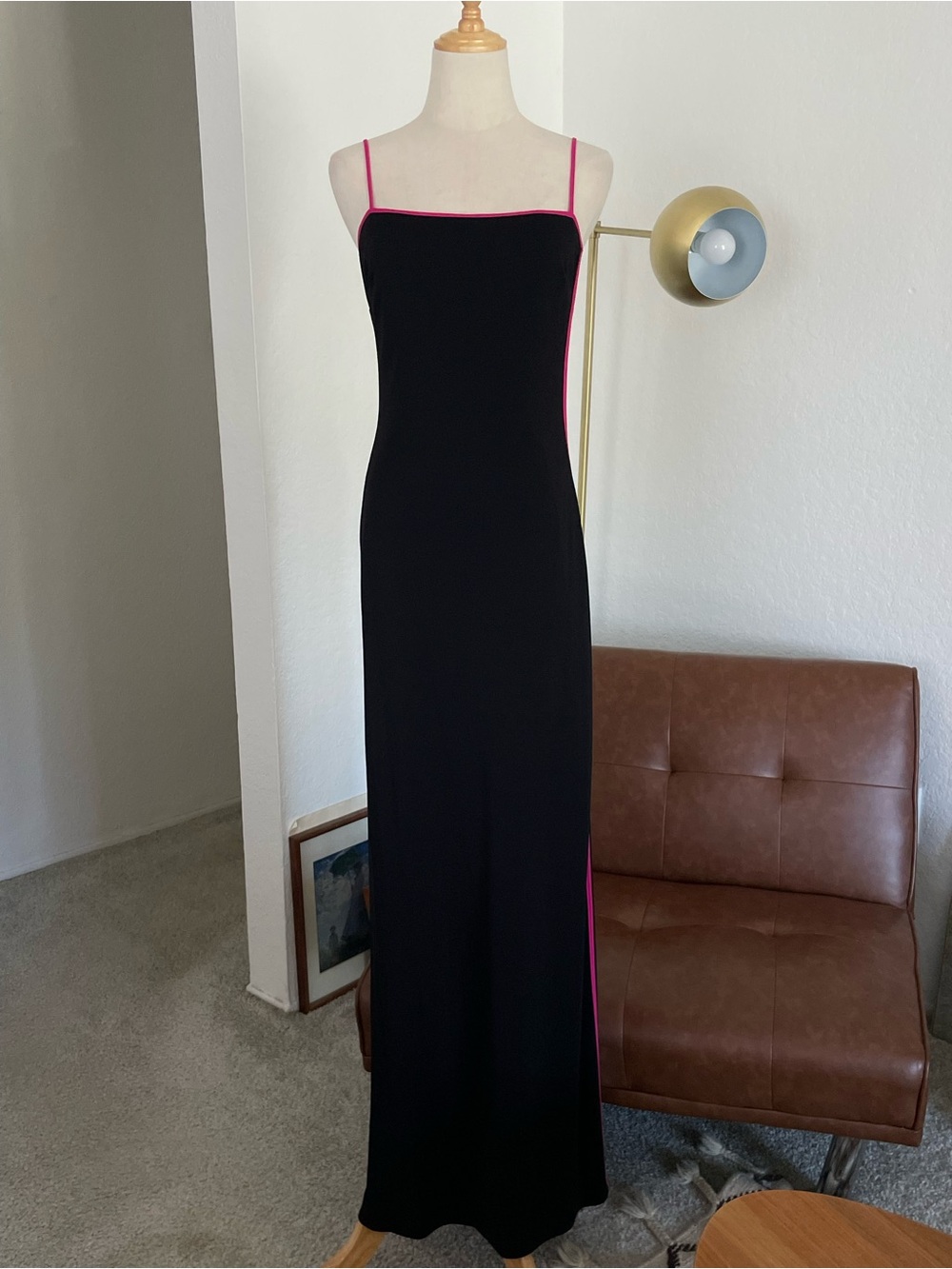 Vintage 1990s Rimini Glam Goth Barbie Maxi Dress